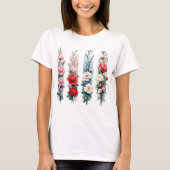 RED PINK BLUE WHITE WILDFLOWERS Tシャツ (正面)