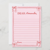 Red Pink Bow Cake Time Capsule Note Message Card サンキューカード (正面)