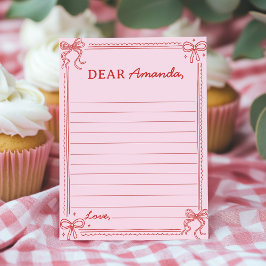 Red Pink Bow Cake Time Capsule Note Message Card サンキューカード