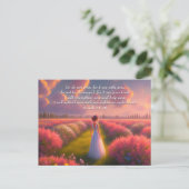 Red PInk Bushes Garden bible verse from Isaiah ポストカード (スタンド正面)