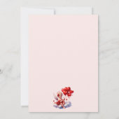 Red Pink Cherub A Little Sweetheart Baby Shower  招待状 (裏面)