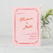 Red + Pink Colorful Wedding Invite 招待状 (スタンド正面)