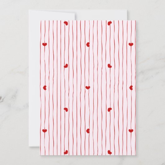 Red Pink Coquette Hand Drawn Galentine's Party  招待状 (裏面)