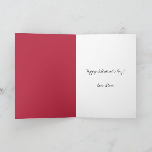 Red Pink Doodle Hearts Pattern Valentine's Day カード (内部)