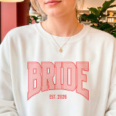 Red + Pink Faux Glitter BRIDE Varsity Letter  スウェットシャツ