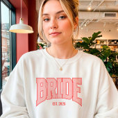 Red + Pink Faux Glitter BRIDE Varsity Letter  スウェットシャツ