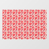 Red Pink Floral Seamless Pattern Dark Aesthetic  ウィンドウサイン (シート)