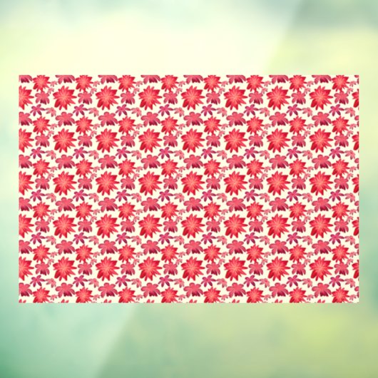 Red Pink Floral Seamless Pattern Dark Aesthetic  ウィンドウサイン (シート3)