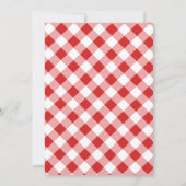 Red Pink Gingham Birthday BBQ invitation 招待状 (裏面)