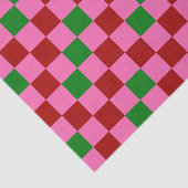 Red Pink Green Checkered Pattern Design  薄葉紙 (詳細)