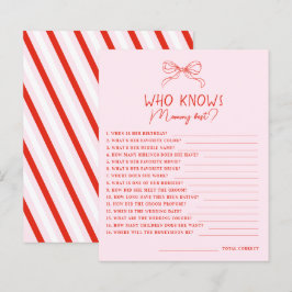 Red Pink Hand Drawn Bow Who Knows Mommy Best Game