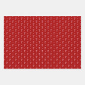 Red Pink Hand Drawn Hearts Bows Valentine’s Day ラッピングペーパーシート (正面3)