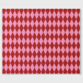Red Pink Harlequin Checkered Design  ラッピングペーパー (フラット)