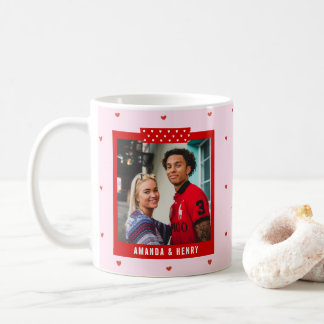 Red Pink Heart 2 Photo Happy Valentine's Day Gift  コーヒーマグカップ