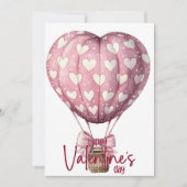 Red pink heart balloon Happy Valentines Day シーズンカード (正面)