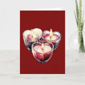 Red Pink Heart Candles Love is a flame カード (正面)
