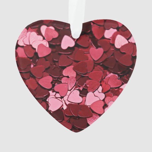 Red Pink Heart Confetti Pattern Valentine's Day オーナメント (裏面)
