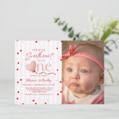 Red Pink Heart Valentine's Day Sweetheart Birthday 招待状 (スタンド正面)