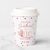 Red Pink Heart Valentine's Day Sweetheart Birthday 紙コップ (裏面)
