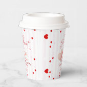 Red Pink Heart Valentine's Day Sweetheart Birthday 紙コップ (右)