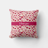 Red & Pink Hearts I Love You クッション (正面)