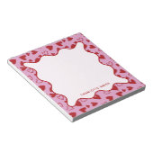 Red Pink Hearts Pattern Valentine Gift Notepad ノートパッド (アングル)