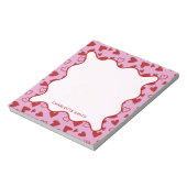 Red Pink Hearts Pattern Valentine Gift Notepad ノートパッド (回転)