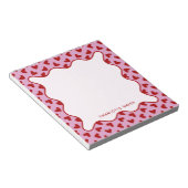 Red Pink Hearts Pattern Valentine Gift Notepad ノートパッド (アングル)