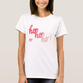 Red Pink Hohoho Joyeux Noel Typography Funny Tシャツ (正面)