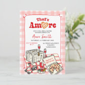 Red Pink Italian Picnic That's Amore Bridal Shower 招待状 (スタンド正面)