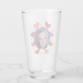 Red Pink Love Hearts Custom Photo Personalized タンブラーグラス (裏面)