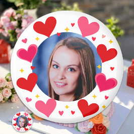 Red Pink Love Hearts Custom Photo Personalized マグネット