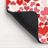 Red Pink Love Hearts Mosaic マウスパッド (コーナー)