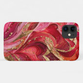 Red & Pink Marble Gold iPhone 11 Case Case-Mate iPhoneケース (裏面(横))