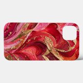 Red & Pink Marble Gold iPhone 13 Case Case-Mate iPhoneケース (裏面 (横))