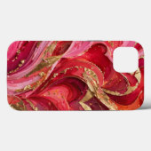 Red & Pink Marble Gold iPhone 13 phone Case Case-Mate iPhoneケース (裏面 (横))