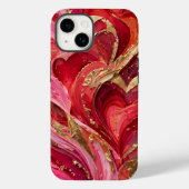 Red & Pink Marble Gold iPhone 14 Case Case-Mate iPhoneケース (裏面)