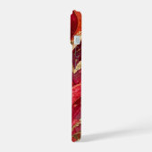 Red & Pink Marble Gold iPhone 15 Case 15ケース (左側面)