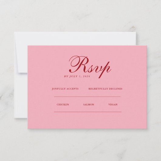 Red pink Minimalist Elegant | RSVP & QR Website (正面)
