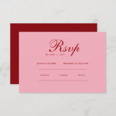 Red pink Minimalist Elegant | RSVP & QR Website (正面/裏面)