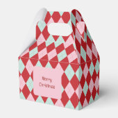 Red Pink & Mint Christmas Argyle フェイバーボックス (正面サイド)