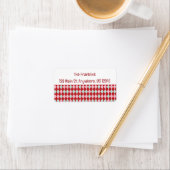 Red Pink & Mint Christmas Argyle Address ラベル (インサイチュ)