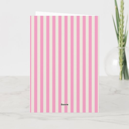Red + Pink Modern Stripe Bridesmaid Proposal カード (裏面)