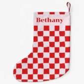 Red Pink Retro Groovy  スモールクリスマスストッキング (裏面)