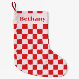 Red Pink Retro Groovy  スモールクリスマスストッキング