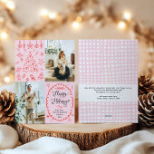 Red Pink Retro Hand Drawn Happy Holidays 2 Photo シーズンカード