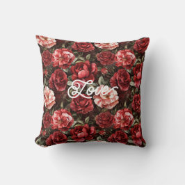 Red Pink Rose Flowers   クッション