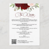 Red & Pink Roses Downloadable QR Wedding Details 招待状 (正面)