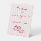 Red Pink Strawberry Bridal Shower Custom Sign 台座サイン (正面)