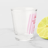 Red Pink Stripes Bachelorette Weekend Party ショットグラス (左)